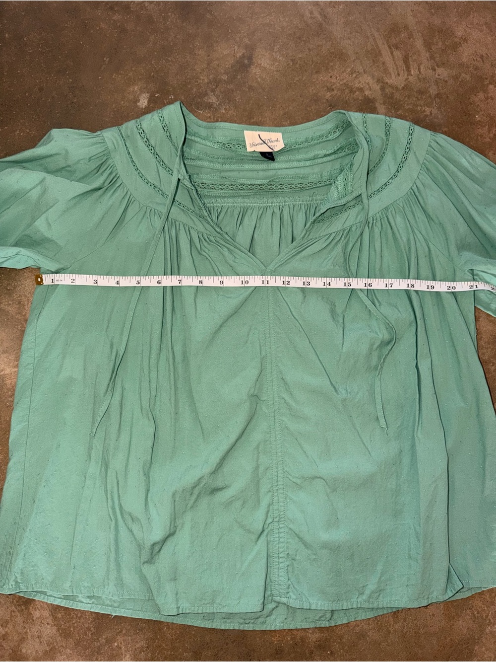 Universal Thread Sage Green Peasant Blouse Long Sleeve Boho Top S - Picture 7 of 9